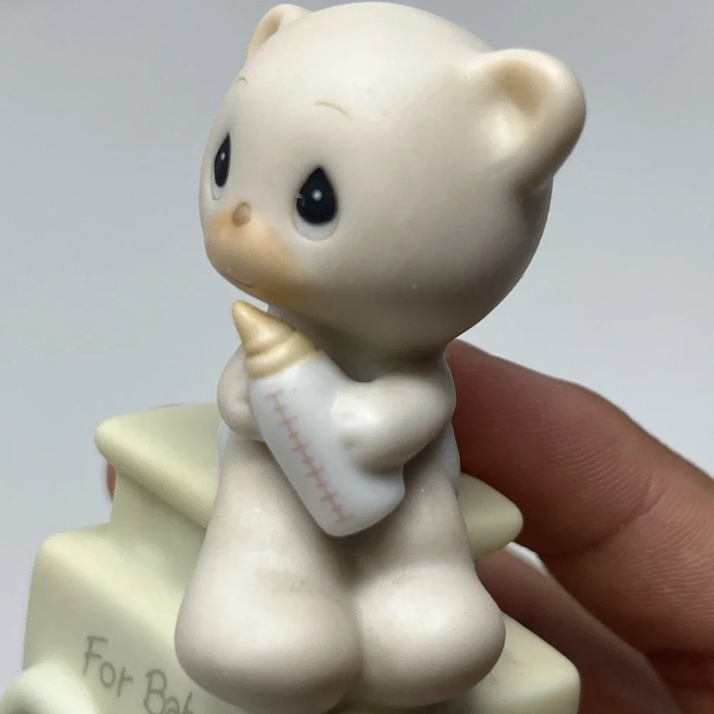 Precious Moments Birthday Train May Your Birthday Be Warm NEWBORN BABY Bear 1985
